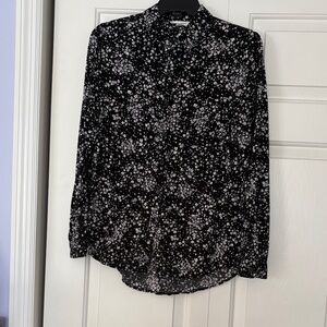 beachlunchlounge Black and White Floral Blouse